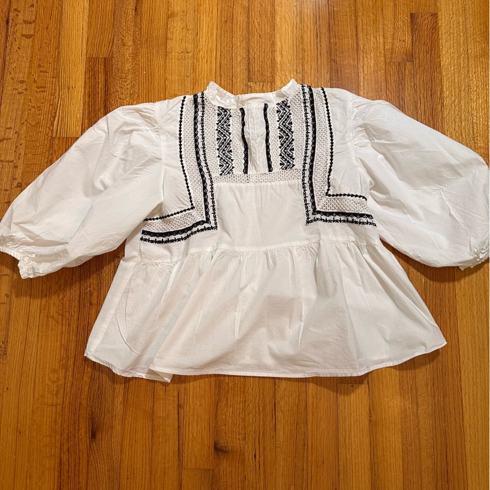 ASOS Puff Sleeve Blouse white Size 8 (#5) - Picture 2 of 9